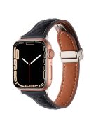 KALEBOL For Apple Watch 10 46mm / Ultra 2 / Ultra 49mm / 9 8 7 45mm / SE (2023) SE (2022) SE 6 5 4 44mm / 3 2 1 42mm Genuine Leather Watch Band - Black