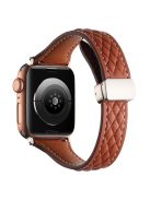 KALEBOL For Apple Watch 10 46mm / Ultra 2 / Ultra 49mm / 9 8 7 45mm / SE (2023) SE (2022) SE 6 5 4 44mm / 3 2 1 42mm Genuine Leather Watch Band - Brown