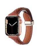 KALEBOL For Apple Watch 10 46mm / Ultra 2 / Ultra 49mm / 9 8 7 45mm / SE (2023) SE (2022) SE 6 5 4 44mm / 3 2 1 42mm Genuine Leather Watch Band - Brown