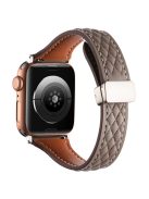 KALEBOL For Apple Watch 10 46mm / Ultra 2 / Ultra 49mm / 9 8 7 45mm / SE (2023) SE (2022) SE 6 5 4 44mm / 3 2 1 42mm Genuine Leather Watch Band - Grey Brown