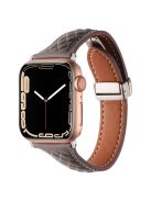 KALEBOL For Apple Watch 10 46mm / Ultra 2 / Ultra 49mm / 9 8 7 45mm / SE (2023) SE (2022) SE 6 5 4 44mm / 3 2 1 42mm Genuine Leather Watch Band - Grey Brown