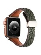 KALEBOL For Apple Watch 10 46mm / Ultra 2 / Ultra 49mm / 9 8 7 45mm / SE (2023) SE (2022) SE 6 5 4 44mm / 3 2 1 42mm Genuine Leather Watch Band - Olive Green