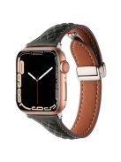 KALEBOL For Apple Watch 10 46mm / Ultra 2 / Ultra 49mm / 9 8 7 45mm / SE (2023) SE (2022) SE 6 5 4 44mm / 3 2 1 42mm Genuine Leather Watch Band - Olive Green