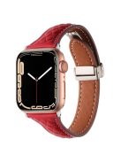 KALEBOL For Apple Watch 10 46mm / Ultra 2 / Ultra 49mm / 9 8 7 45mm / SE (2023) SE (2022) SE 6 5 4 44mm / 3 2 1 42mm Genuine Leather Watch Band - Red