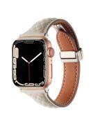 KALEBOL For Apple Watch 10 46mm / Ultra 2 / Ultra 49mm / 9 8 7 45mm / SE (2023) SE (2022) SE 6 5 4 44mm / 3 2 1 42mm Genuine Leather Watch Band - Starlight