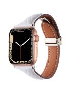 KALEBOL For Apple Watch 10 46mm / Ultra 2 / Ultra 49mm / 9 8 7 45mm / SE (2023) SE (2022) SE 6 5 4 44mm / 3 2 1 42mm Genuine Leather Watch Band - White