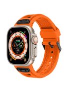 KALEBOL For Apple Watch 10 46mm / Ultra 2 / Ultra 49mm / 9 8 7 45mm / SE (2023) SE (2022) SE 6 5 4 44mm / 3 2 1 42mm Honeycomb Watch Band - Orange+Black