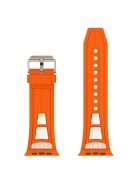 KALEBOL For Apple Watch 10 46mm / Ultra 2 / Ultra 49mm / 9 8 7 45mm / SE (2023) SE (2022) SE 6 5 4 44mm / 3 2 1 42mm Honeycomb Watch Band - Orange+Titanium