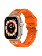 KALEBOL For Apple Watch 10 46mm / Ultra 2 / Ultra 49mm / 9 8 7 45mm / SE (2023) SE (2022) SE 6 5 4 44mm / 3 2 1 42mm Honeycomb Watch Band - Orange+Titanium