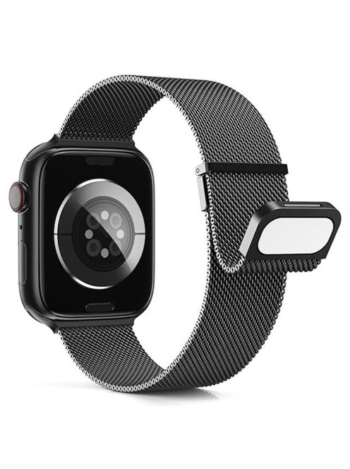 KALEBOL For Apple Watch 10 46mm / Ultra 2 / Ultra 49mm / 9 8 7 45mm / SE (2023) SE (2022) SE 6 5 4 44mm / 3 2 1 42mm Milanese Magnetic Watch Strap - Black