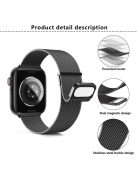 KALEBOL For Apple Watch 10 46mm / Ultra 2 / Ultra 49mm / 9 8 7 45mm / SE (2023) SE (2022) SE 6 5 4 44mm / 3 2 1 42mm Milanese Magnetic Watch Strap - Black