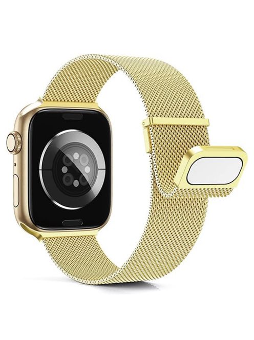 KALEBOL For Apple Watch 10 46mm / Ultra 2 / Ultra 49mm / 9 8 7 45mm / SE (2023) SE (2022) SE 6 5 4 44mm / 3 2 1 42mm Milanese Magnetic Watch Strap - Gold