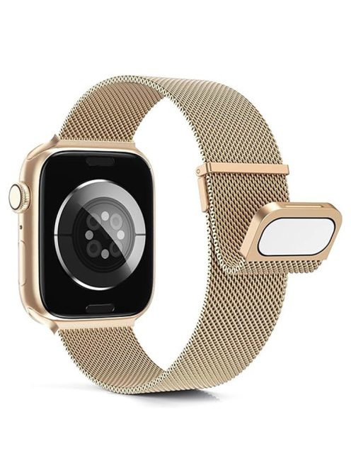 KALEBOL For Apple Watch 10 46mm / Ultra 2 / Ultra 49mm / 9 8 7 45mm / SE (2023) SE (2022) SE 6 5 4 44mm / 3 2 1 42mm Milanese Magnetic Watch Strap - Rose Gold