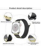 KALEBOL For Apple Watch 10 46mm / Ultra 2 / Ultra 49mm / 9 8 7 45mm / SE (2023) SE (2022) SE 6 5 4 44mm / 3 2 1 42mm Milanese Metal Watch Band - Black / Gold