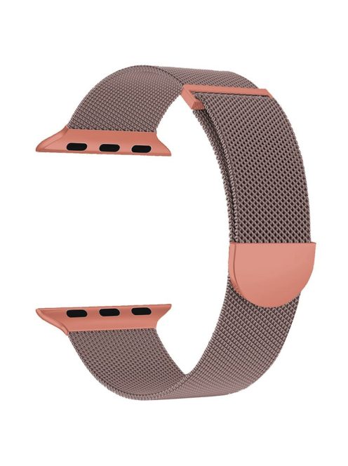 KALEBOL For Apple Watch 10 46mm / Ultra 2 / Ultra 49mm / 9 8 7 45mm / SE (2023) SE (2022) SE 6 5 4 44mm / 3 2 1 42mm Milanese Metal Watch Band - Pink / Orange