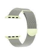 KALEBOL For Apple Watch 10 46mm / Ultra 2 / Ultra 49mm / 9 8 7 45mm / SE (2023) SE (2022) SE 6 5 4 44mm / 3 2 1 42mm Milanese Metal Watch Band - Starlight / Green