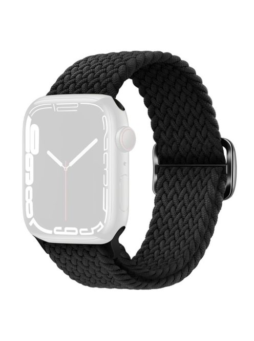 KALEBOL For Apple Watch 10 46mm / Ultra 2 / Ultra 49mm / 9 8 7 45mm / SE (2023) SE (2022) SE 6 5 4 44mm / 3 2 1 42mm Nylon Braided Watch Strap - Black