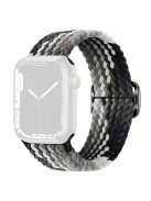 KALEBOL For Apple Watch 10 46mm / Ultra 2 / Ultra 49mm / 9 8 7 45mm / SE (2023) SE (2022) SE 6 5 4 44mm / 3 2 1 42mm Nylon Braided Watch Strap - Black Grey