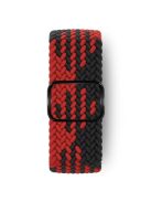 KALEBOL For Apple Watch 10 46mm / Ultra 2 / Ultra 49mm / 9 8 7 45mm / SE (2023) SE (2022) SE 6 5 4 44mm / 3 2 1 42mm Nylon Braided Watch Strap - Black+Red