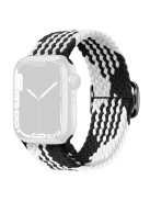 KALEBOL For Apple Watch 10 46mm / Ultra 2 / Ultra 49mm / 9 8 7 45mm / SE (2023) SE (2022) SE 6 5 4 44mm / 3 2 1 42mm Nylon Braided Watch Strap - Black+White