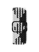 KALEBOL For Apple Watch 10 46mm / Ultra 2 / Ultra 49mm / 9 8 7 45mm / SE (2023) SE (2022) SE 6 5 4 44mm / 3 2 1 42mm Nylon Braided Watch Strap - Black+White