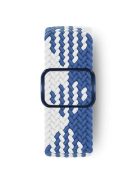 KALEBOL For Apple Watch 10 46mm / Ultra 2 / Ultra 49mm / 9 8 7 45mm / SE (2023) SE (2022) SE 6 5 4 44mm / 3 2 1 42mm Nylon Braided Watch Strap - Blue+White