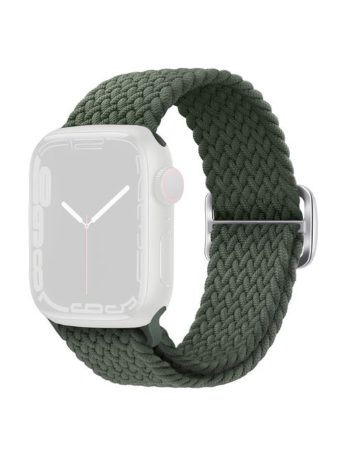 KALEBOL For Apple Watch 10 46mm / Ultra 2 / Ultra 49mm / 9 8 7 45mm / SE (2023) SE (2022) SE 6 5 4 44mm / 3 2 1 42mm Nylon Braided Watch Strap - Dark Olive Green