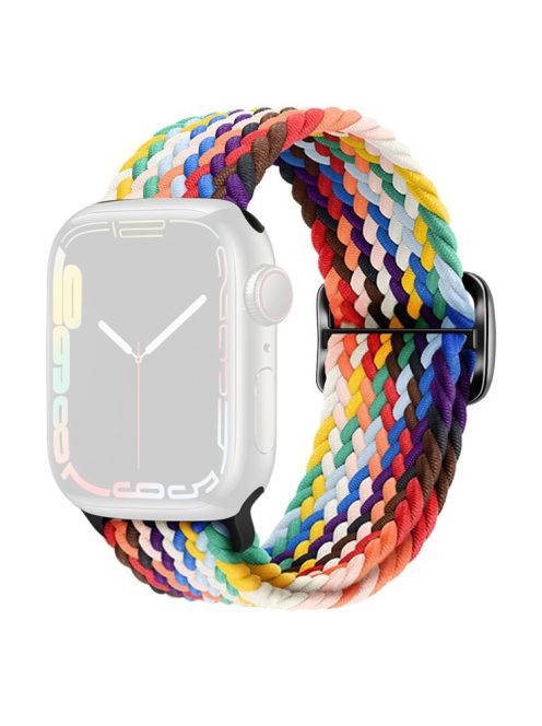 KALEBOL For Apple Watch 10 46mm / Ultra 2 / Ultra 49mm / 9 8 7 45mm / SE (2023) SE (2022) SE 6 5 4 44mm / 3 2 1 42mm Nylon Braided Watch Strap - Official Rainbow