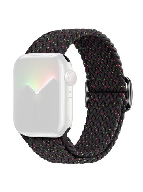 KALEBOL For Apple Watch 10 46mm / Ultra 2 / Ultra 49mm / 9 8 7 45mm / SE (2023) SE (2022) SE 6 5 4 44mm / 3 2 1 42mm Nylon Braided Watch Strap - Starlight Black