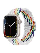 KALEBOL For Apple Watch 10 46mm / Ultra 2 / Ultra 49mm / 9 8 7 45mm / SE (2023) SE (2022) SE 6 5 4 44mm / 3 2 1 42mm Nylon Braided Watch Strap - White Rainbow