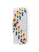 KALEBOL For Apple Watch 10 46mm / Ultra 2 / Ultra 49mm / 9 8 7 45mm / SE (2023) SE (2022) SE 6 5 4 44mm / 3 2 1 42mm Nylon Braided Watch Strap - White Rainbow