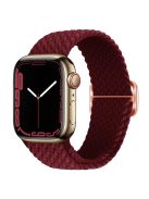 KALEBOL For Apple Watch 10 46mm / Ultra 2 / Ultra 49mm / 9 8 7 45mm / SE (2023) SE (2022) SE 6 5 4 44mm / 3 2 1 42mm Nylon Braided Watch Strap - Wine Red