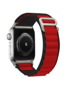 KALEBOL For Apple Watch 10 46mm / Ultra 2 / Ultra 49mm / 9 8 7 45mm / SE (2023) SE (2022) SE 6 5 4 44mm / 3 2 1 42mm Nylon Watch Band - Black+Red