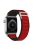 KALEBOL For Apple Watch 10 46mm / Ultra 2 / Ultra 49mm / 9 8 7 45mm / SE (2023) SE (2022) SE 6 5 4 44mm / 3 2 1 42mm Nylon Watch Band - Black+Red