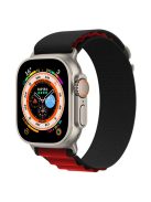 KALEBOL For Apple Watch 10 46mm / Ultra 2 / Ultra 49mm / 9 8 7 45mm / SE (2023) SE (2022) SE 6 5 4 44mm / 3 2 1 42mm Nylon Watch Band - Black+Red