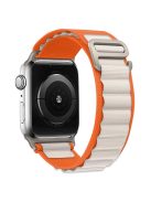 KALEBOL For Apple Watch 10 46mm / Ultra 2 / Ultra 49mm / 9 8 7 45mm / SE (2023) SE (2022) SE 6 5 4 44mm / 3 2 1 42mm Nylon Watch Band - Orange+Beige