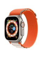 KALEBOL For Apple Watch 10 46mm / Ultra 2 / Ultra 49mm / 9 8 7 45mm / SE (2023) SE (2022) SE 6 5 4 44mm / 3 2 1 42mm Nylon Watch Band - Orange+Beige