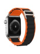 KALEBOL For Apple Watch 10 46mm / Ultra 2 / Ultra 49mm / 9 8 7 45mm / SE (2023) SE (2022) SE 6 5 4 44mm / 3 2 1 42mm Nylon Watch Band - Orange+Black