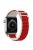 KALEBOL For Apple Watch 10 46mm / Ultra 2 / Ultra 49mm / 9 8 7 45mm / SE (2023) SE (2022) SE 6 5 4 44mm / 3 2 1 42mm Nylon Watch Band - Red+White