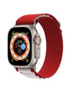 KALEBOL For Apple Watch 10 46mm / Ultra 2 / Ultra 49mm / 9 8 7 45mm / SE (2023) SE (2022) SE 6 5 4 44mm / 3 2 1 42mm Nylon Watch Band - Red+White