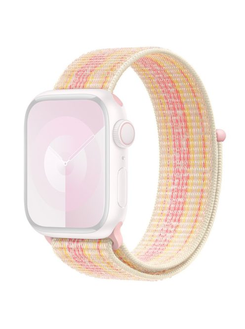 KALEBOL For Apple Watch 10 46mm / Ultra 2 / Ultra 49mm / 9 8 7 45mm / SE (2023) SE (2022) SE 6 5 4 44mm / 3 2 1 42mm Nylon Watch Band - Starlight+Pink