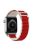 KALEBOL For Apple Watch 10 46mm / Ultra 2 / Ultra 49mm / 9 8 7 45mm / SE (2023) SE (2022) SE 6 5 4 44mm / 3 2 1 42mm Nylon Watch Band - White+Red