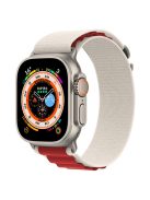 KALEBOL For Apple Watch 10 46mm / Ultra 2 / Ultra 49mm / 9 8 7 45mm / SE (2023) SE (2022) SE 6 5 4 44mm / 3 2 1 42mm Nylon Watch Band - White+Red