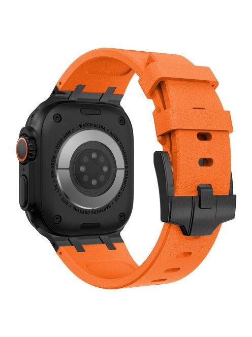 KALEBOL For Apple Watch 10 46mm / Ultra 2 / Ultra 49mm / 9 8 7 45mm / SE (2023) SE (2022) SE 6 5 4 44mm / 3 2 1 42mm Silicone Band - Black+Orange