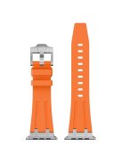 KALEBOL For Apple Watch 10 46mm / Ultra 2 / Ultra 49mm / 9 8 7 45mm / SE (2023) SE (2022) SE 6 5 4 44mm / 3 2 1 42mm Silicone Band - Silver+Orange