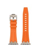 KALEBOL For Apple Watch 10 46mm / Ultra 2 / Ultra 49mm / 9 8 7 45mm / SE (2023) SE (2022) SE 6 5 4 44mm / 3 2 1 42mm Silicone Band - Titanium+Orange