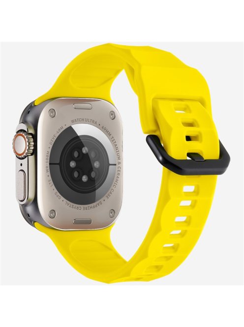 KALEBOL For Apple Watch 10 46mm / Ultra 2 / Ultra 49mm / 9 8 7 45mm / SE (2023) SE (2022) SE 6 5 4 44mm / 3 2 1 42mm Silicone Sport Watch Strap - Yellow