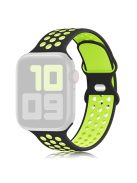 KALEBOL For Apple Watch 10 46mm / Ultra 2 / Ultra 49mm / 9 8 7 45mm / SE (2023) SE (2022) SE 6 5 4 44mm / 3 2 1 42mm Silicone Strap - Black+Fluorescent Yellow