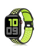 KALEBOL For Apple Watch 10 46mm / Ultra 2 / Ultra 49mm / 9 8 7 45mm / SE (2023) SE (2022) SE 6 5 4 44mm / 3 2 1 42mm Silicone Strap - Black+Fluorescent Yellow