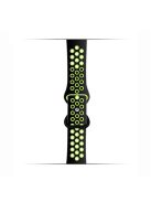 KALEBOL For Apple Watch 10 46mm / Ultra 2 / Ultra 49mm / 9 8 7 45mm / SE (2023) SE (2022) SE 6 5 4 44mm / 3 2 1 42mm Silicone Strap - Black+Fluorescent Yellow